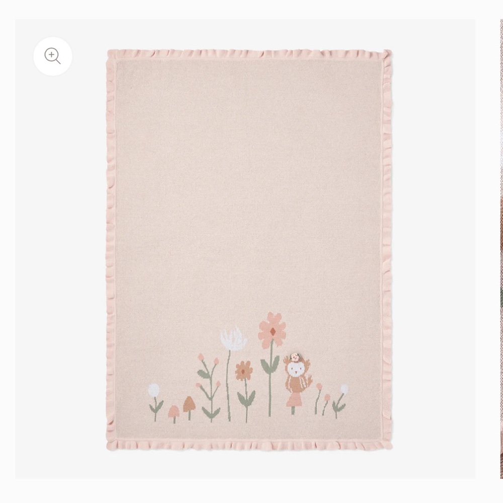 NWT “Elegant Baby” Knit Blanket with Floral Design